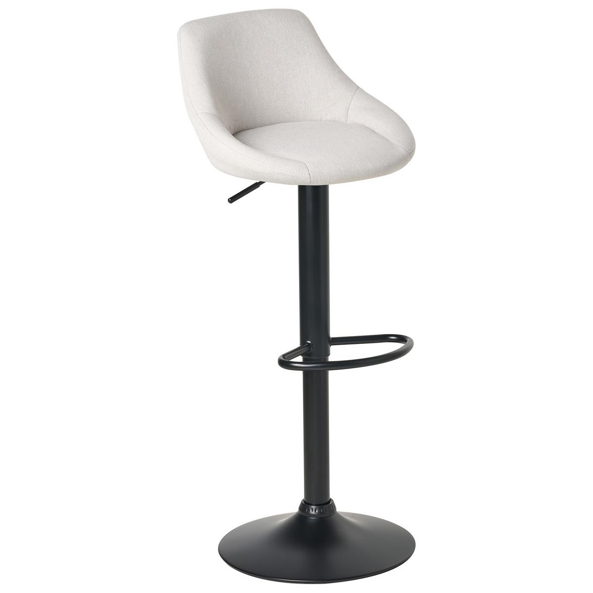 BARHOCKER 2er-Set Hellgrau Medulin - Hellgrau/Schwarz, Textil (47/83/52cm) - Beliani