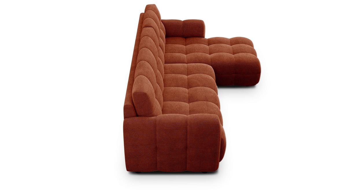 ECKSOFA MELLOW 4-Sitzer, dunkelorange - Dunkelorange/Schwarz, Holz/Textil (262/156cm) - Wozimo