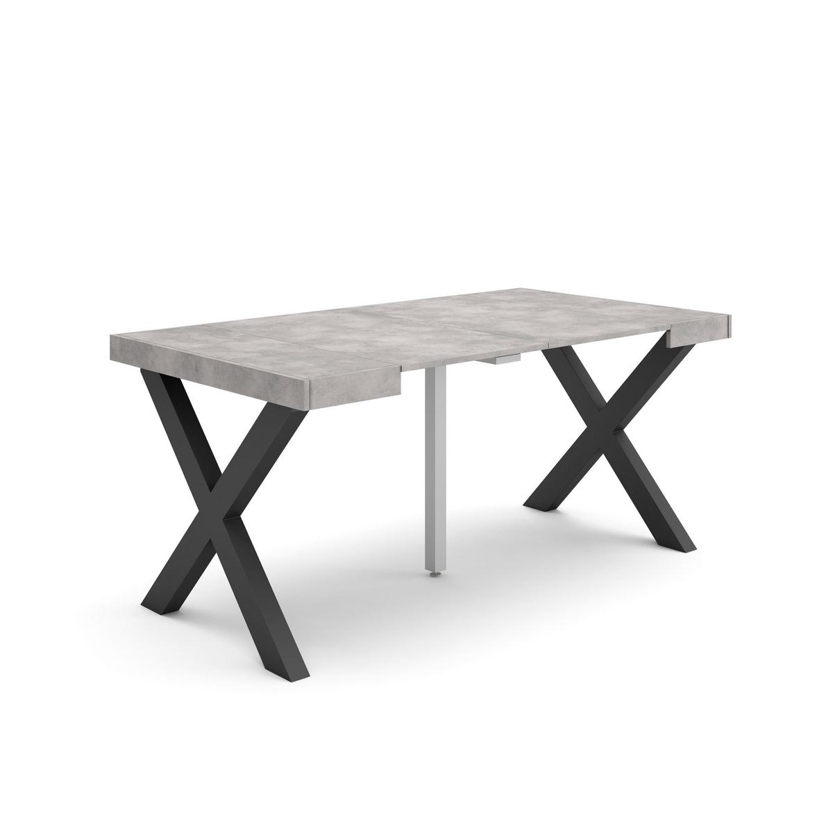KONSOLENTISCH ausziehbar 58 bis 160cm, für 8 Gäste, zementgrau, 90/58/73cm - Grau, Holzwerkstoff (90/160/73cm) - Skraut Home