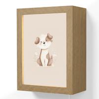 WANDLEUCHTE Hund - Gefleckt - Braun 15x20 cm - Beige, Holzwerkstoff (15/20/8cm) - OnlyWow