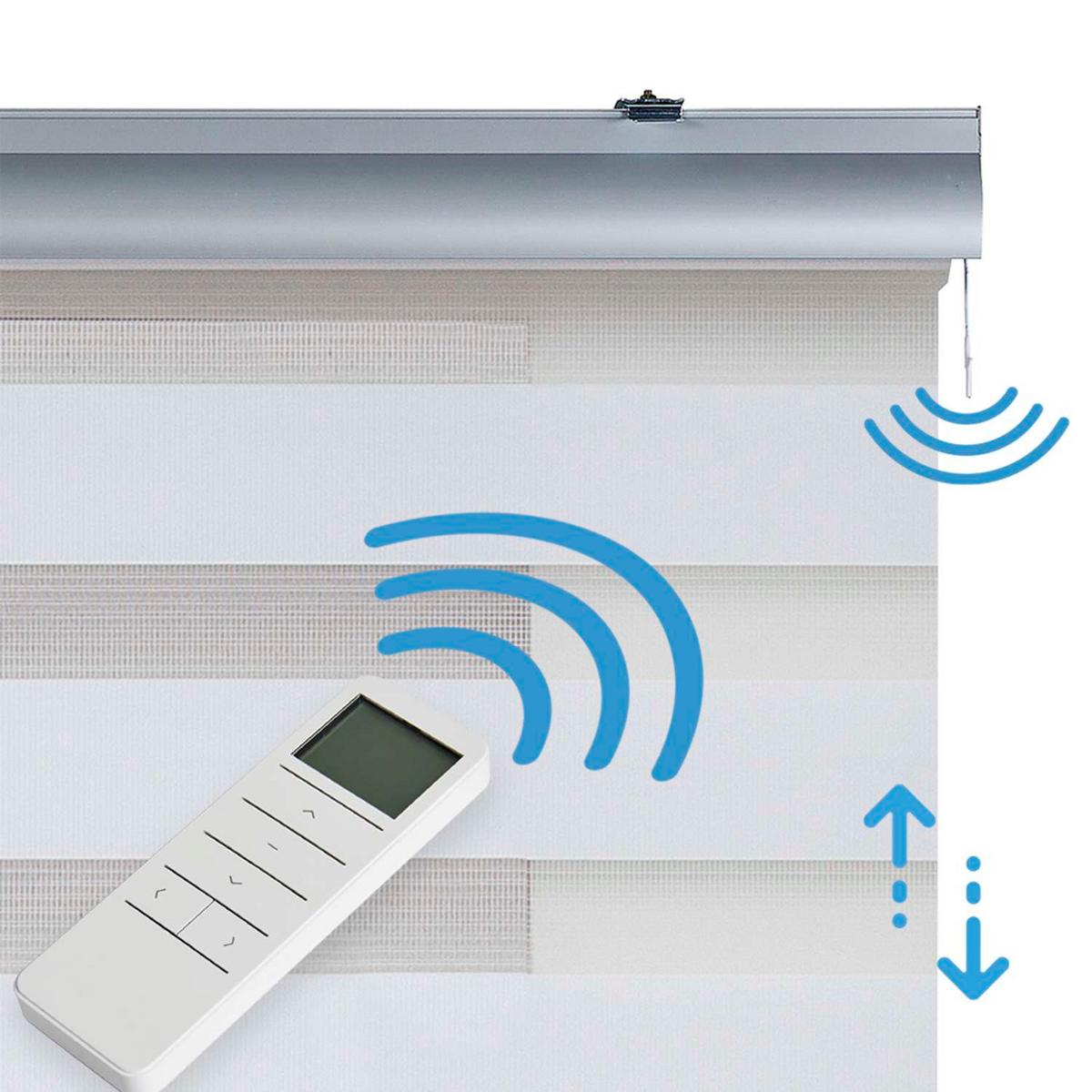 DOPPELROLLO Motorisiertes Weiß 100x250 cm - Weiß, Kunststoff (100/250cm) - STORESDECO