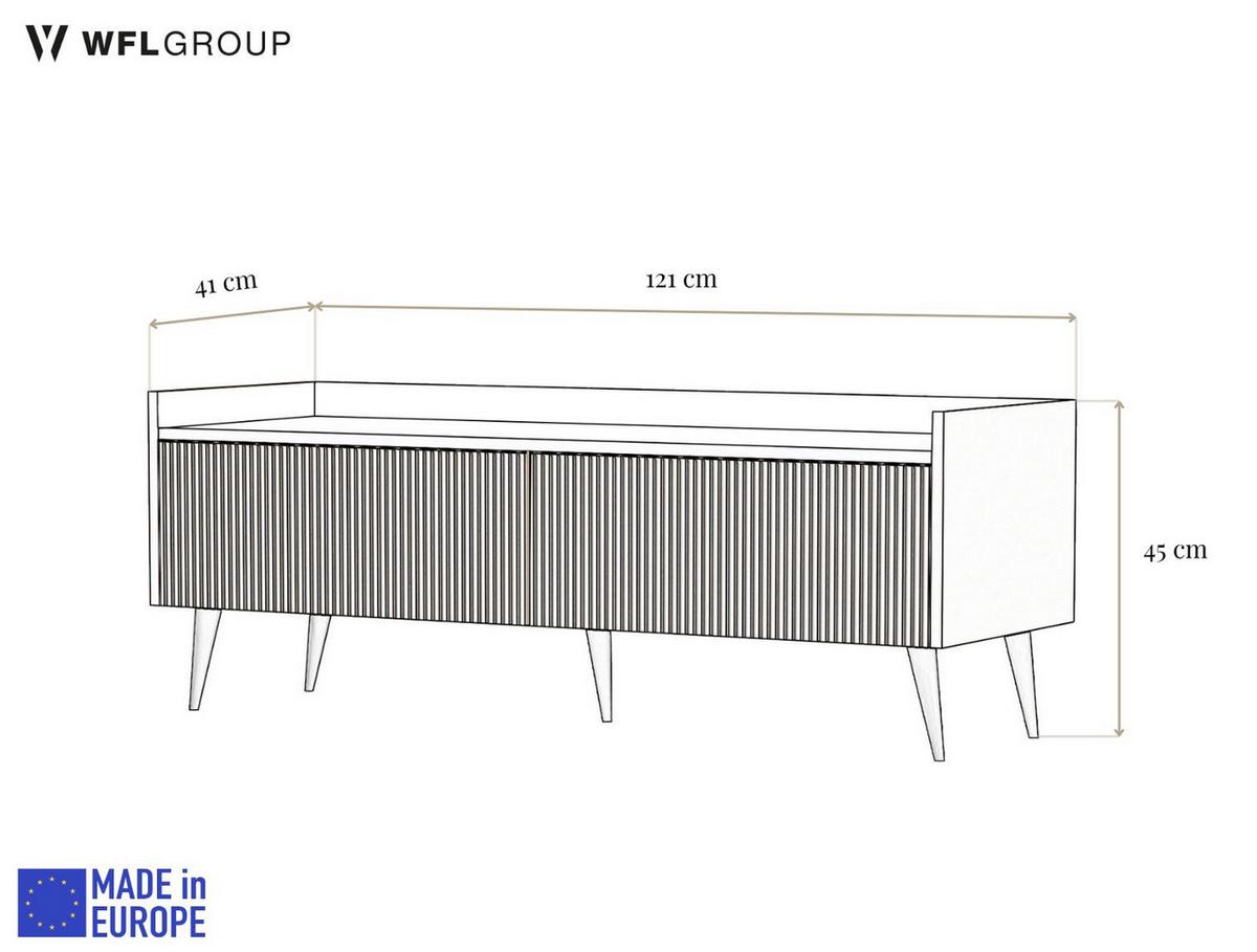 TV-LOWBOARD Arysa in Braun Walnuss Holzoptik 120/45/41 cm - Dunkelbraun/Walnussfarben, Holzwerkstoff/Metall (121/45/41cm) - WFL GROUP
