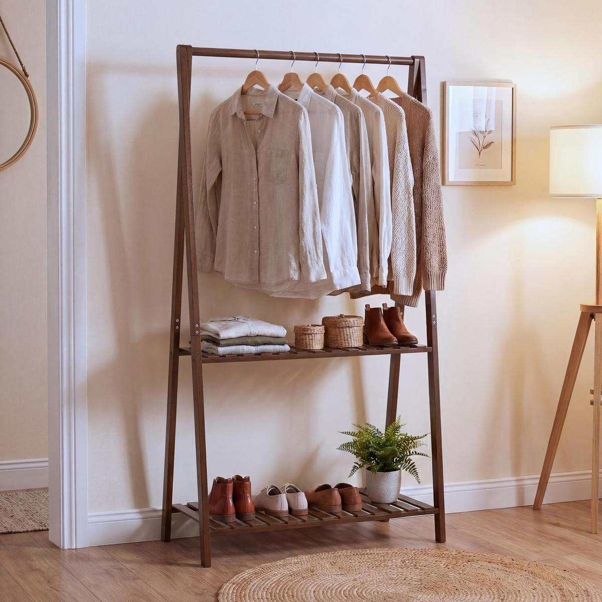STANDGARDEROBE Braun - Braun, Holz (70/130/44cm) - MCW