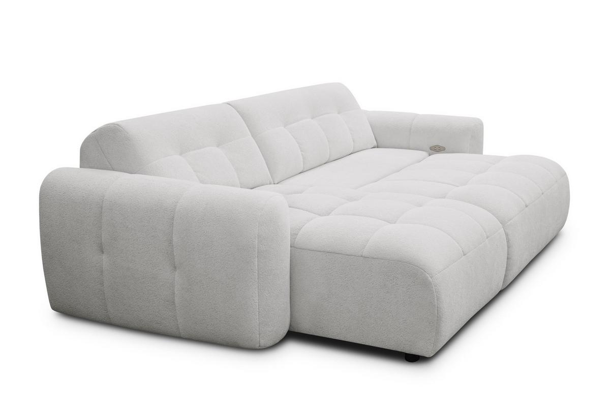 ECKSOFA LUMERO 4-Sitzer LINKS, hellgrau - Hellgrau/Schwarz, Holz/Textil (275/166cm) - Courtois Laville