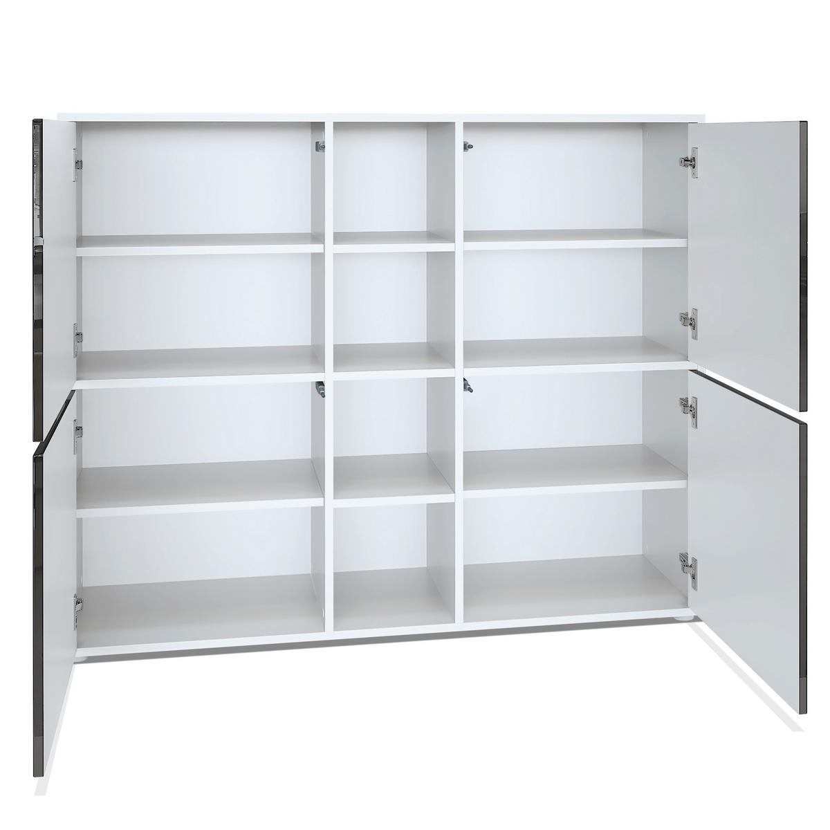 HIGHBOARD Cuba Türen in Avola-Anthrazit - Anthrazit, Holzwerkstoff (130.5/105.5/35.5cm) - Vladon