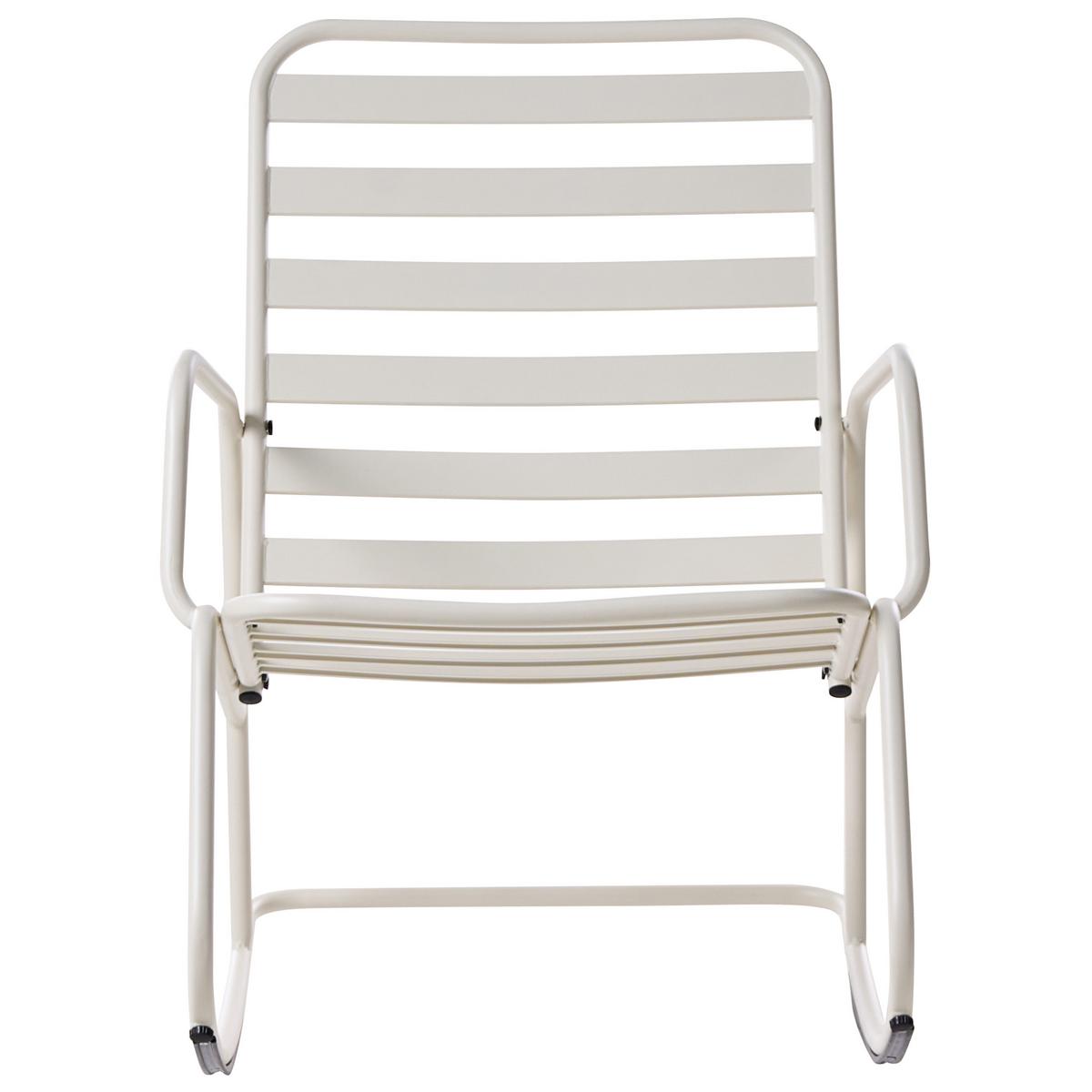 GARTEN-SCHAUKELSTUHL Cremeweiß Turi - Weiß, Metall (66/92/96cm) - Beliani