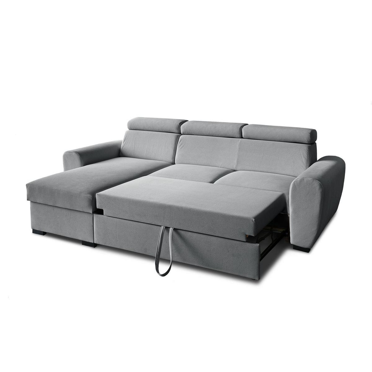 ECKSOFA FALCO mit Schlaffunktion Elli 74 - Grau, Textil (253/174cm) - Lookway