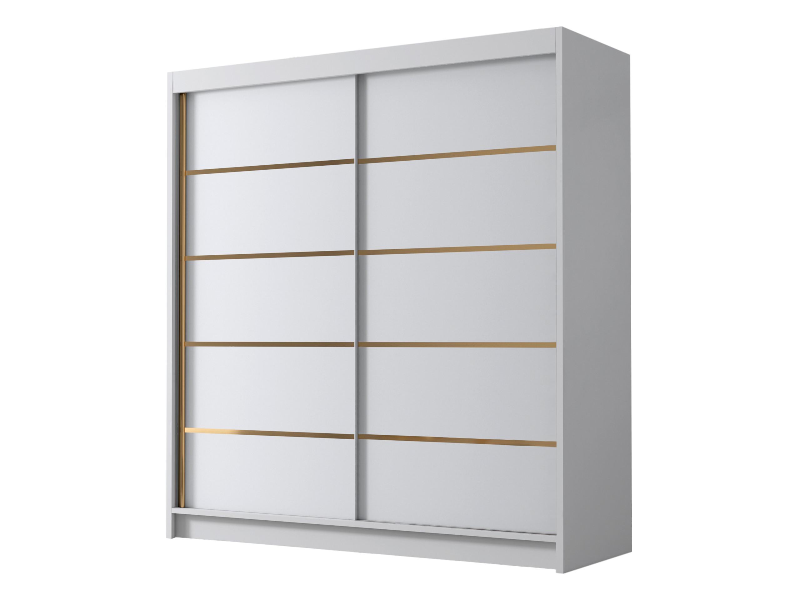 SCHIEBETÜRENSCHRANK Bali IV - Goldfarben/Weiß, Holzwerkstoff/Metall (180/215/58cm) - MIRJAN24