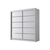 SCHIEBETÜRENSCHRANK Bali IV - Goldfarben/Weiß, Holzwerkstoff/Metall (180/215/58cm) - MIRJAN24