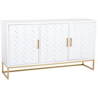 SIDEBOARD mit 3 türiges aus holz und metall 160x41x90 cm - Weiß, Holz (160/90/41cm) - Wanderlust