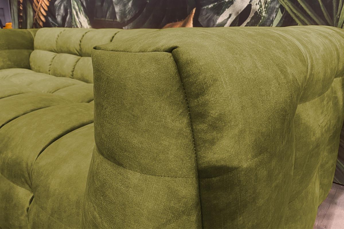 SOFA RIO Grün Velvet - Schwarz/Grün, Textil (282/68/105cm) - KAWOLA