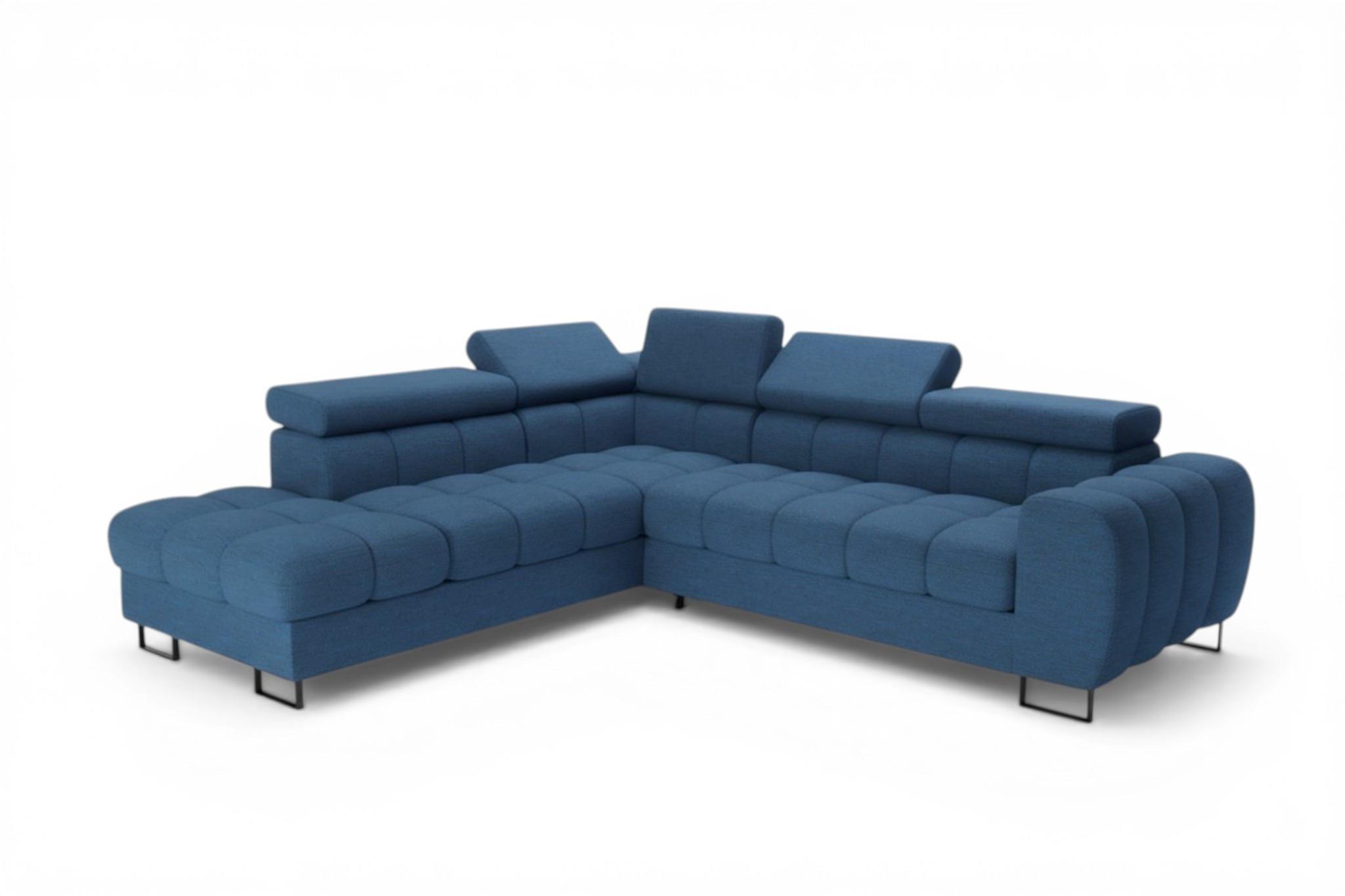 ECKSOFA Bastien Max Mit Schlaffunktion - Blau, Holzwerkstoff/Textil (225/260cm) - Fun Möbel