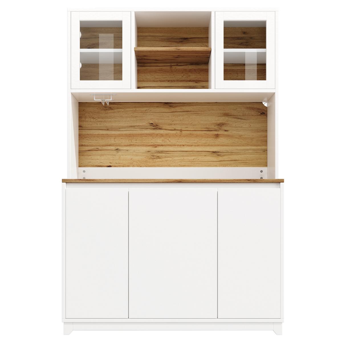 KÜCHENSCHRANK in weiß mit acryltüren, mit led-beleuchtung und abfallfach - Weiß, Holzwerkstoff (120/180/40cm) - Urban Meuble