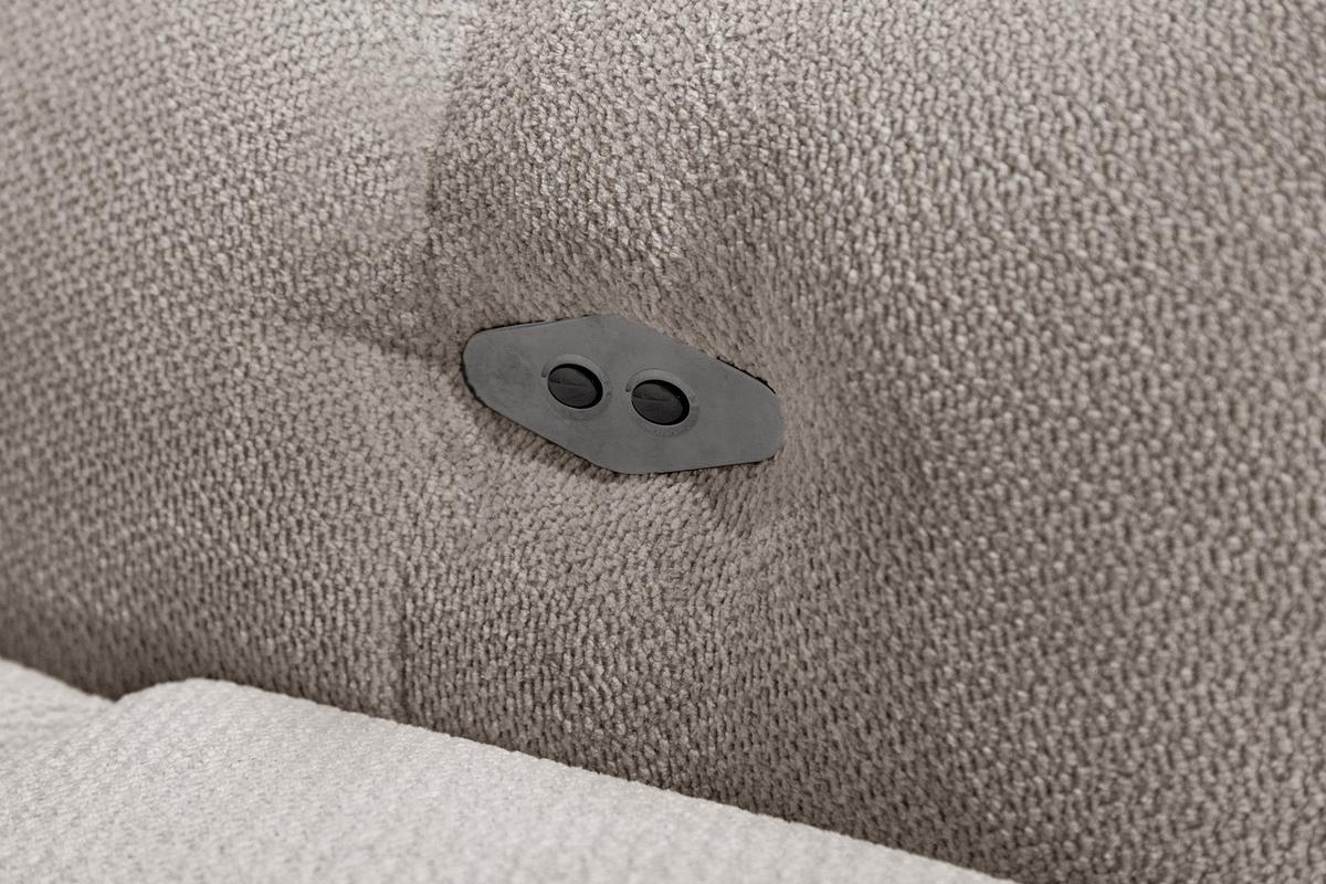ECKSOFA KIMI 3-Sitzer, ausziehbarer Sitz, verstellbare Kopfstützen, beige - Beige/Schwarz, Holzwerkstoff/Textil (270/160cm) - Wozimo