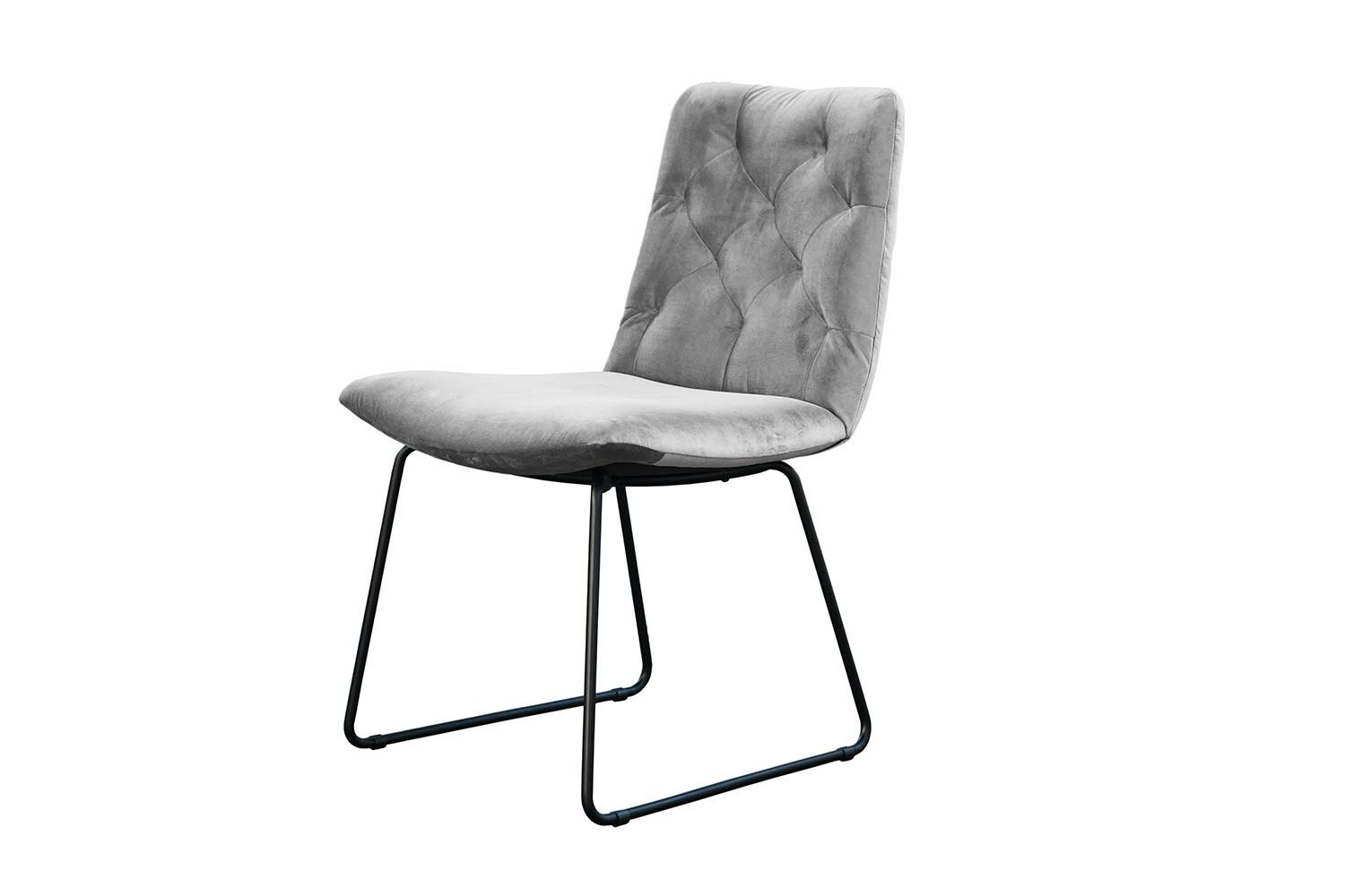 STUHL NEW CHARME Silber Velvet (1er-Set) - Silberfarben, Textil (52/87/66cm) - KAWOLA
