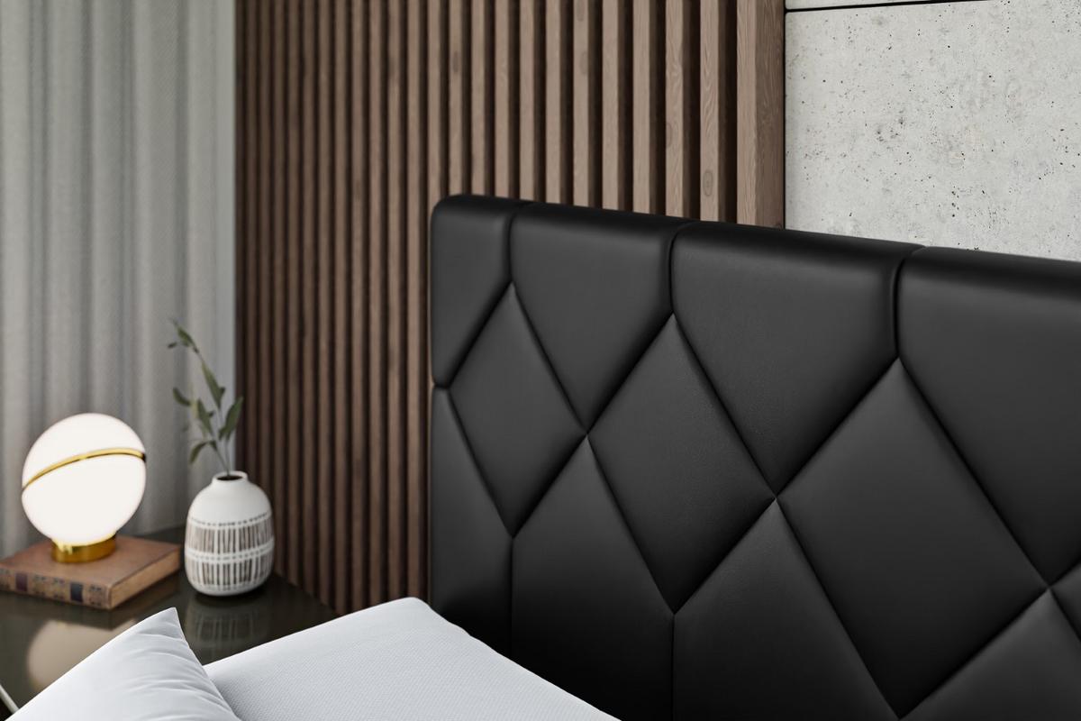 BOXBETT CATOR-Z - 140x200 cm - H3 - Schwarz Hochglanz - Schwarz Hochglanz, Holzwerkstoff (140/200cm) - ALTDECOR
