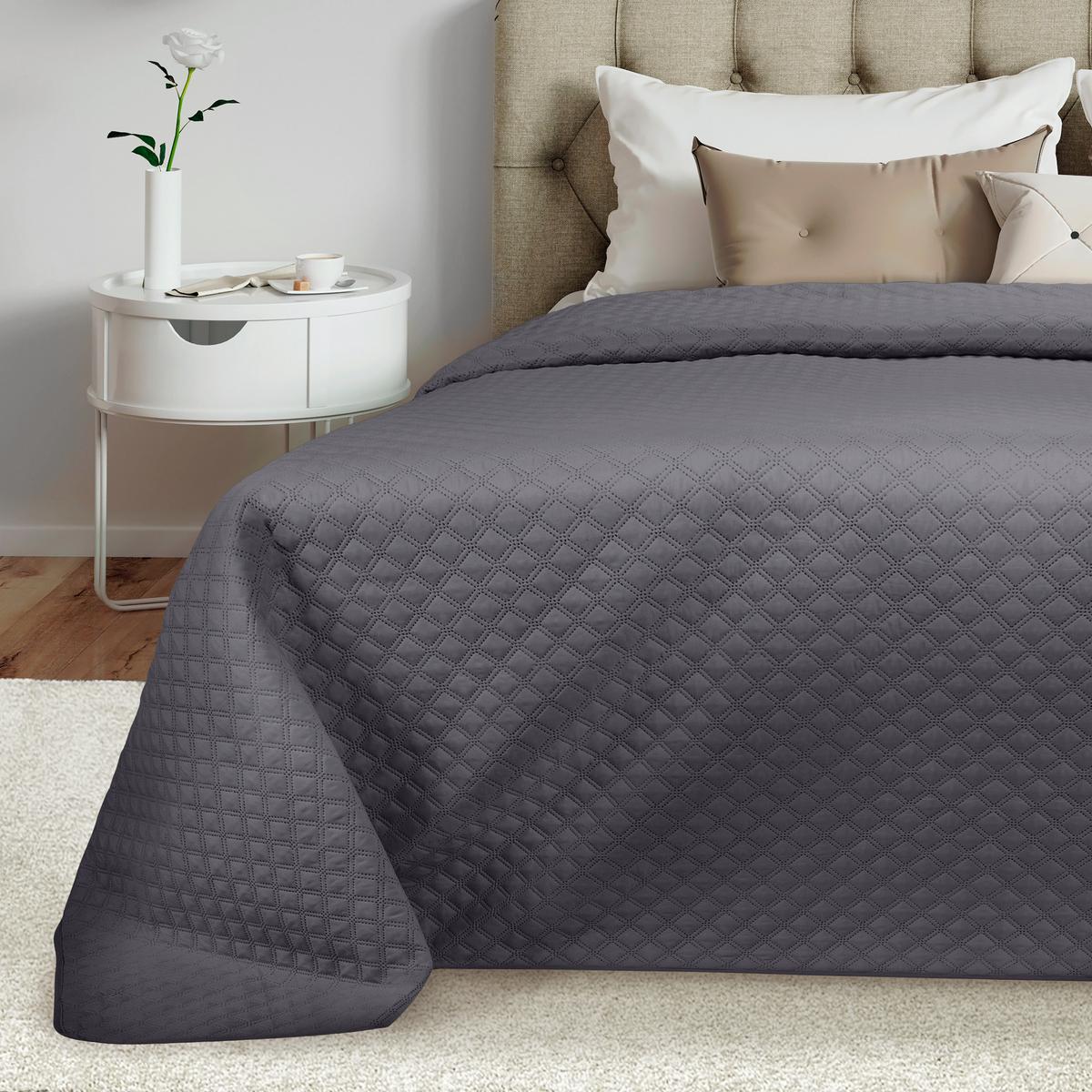 TAGESDECKE Olivia 220/240 cm Anthrazit - Anthrazit, Textil (220/240cm) - Beautissu 