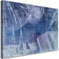 WANDBILD abstrakt blau 3d - Blau, Textil (60/40cm) - Feeby