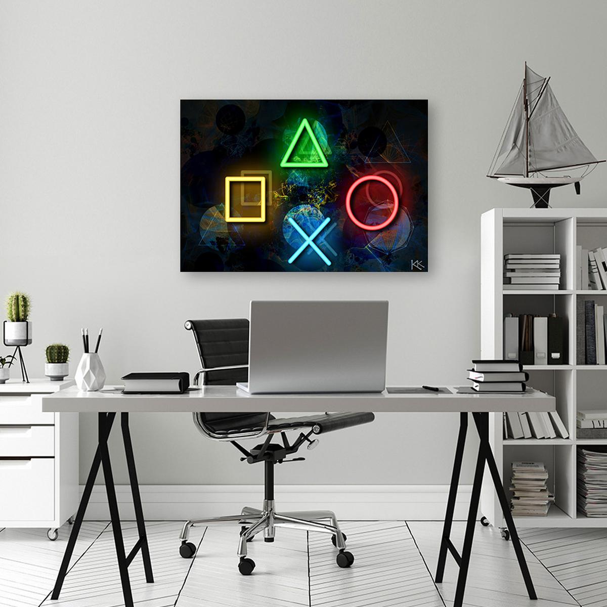 WANDBILD tasten für den controller - Multicolor, Textil (60/40cm) - Feeby