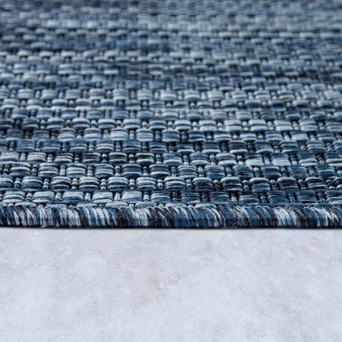 FLACHWEBTEPPICH, einfarbig, aus Polypropylen, Dunkelblau, Ø 80 cm - Blau, Textil (80/80cm) - KADIMA DESIGN