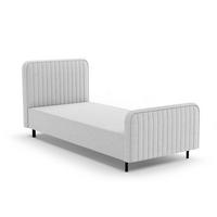 POLSTERBETT Lami 90x200, Einzelbett mit Bettkasten, ohne Matratze, Hellgrau - Hellgrau/Schwarz, Textil/Metall (90/200cm) - Beautysofa