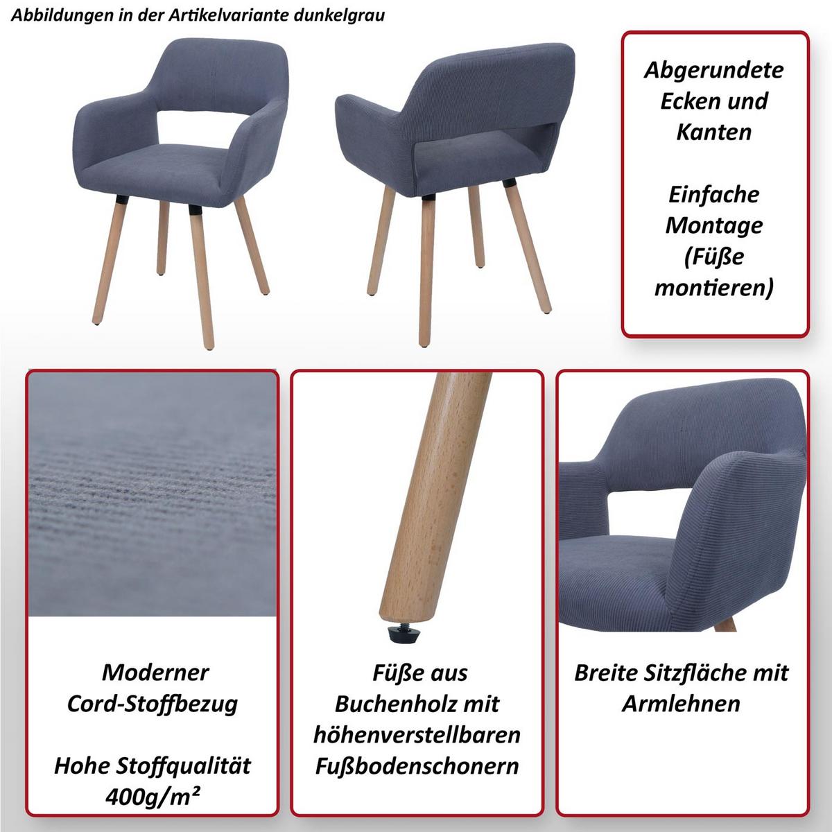 ESSZIMMERSTUHL Cremeweiß - Creme/Weiß, Textil (56/80/53cm) - MCW