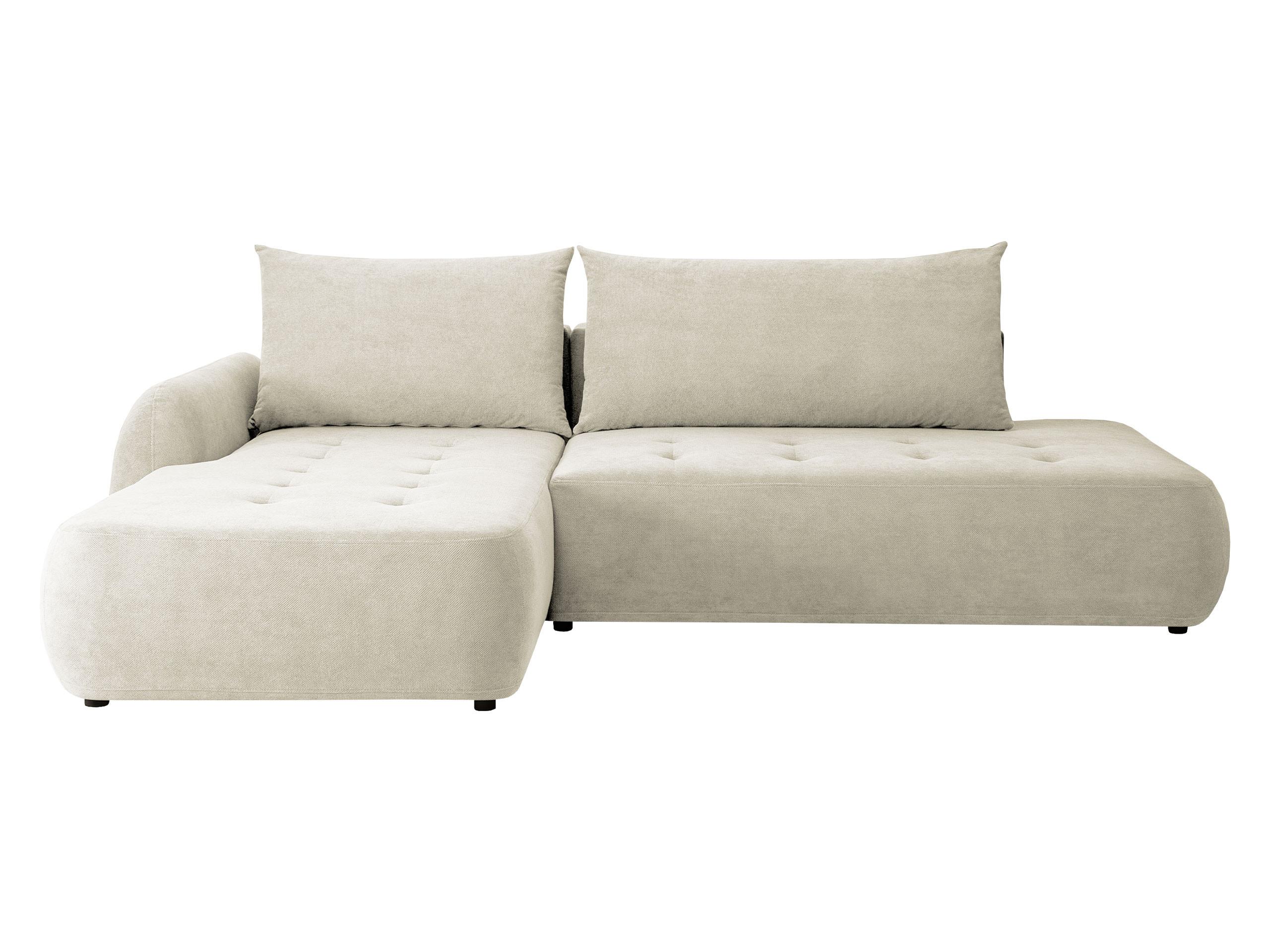 ECKSCHLAFSOFA Bueno I, Seite: Links - Creme/Schwarz, Holz/Textil (300/185cm) - MIRJAN24