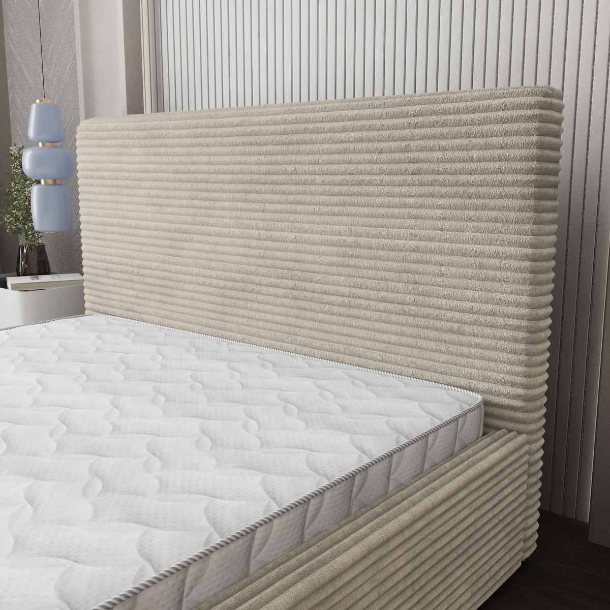 POLSTERBETT MIRETTI 180x200 cm mit Bettkästen - Creme - Creme, Holz (180/200cm) - MASSENO