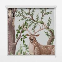 INNENROLLO - Fensterrollo - Rollo - 60x40 cm - Waldtiere - Blau, Kunststoff (60/140/0.5cm) - TULUP