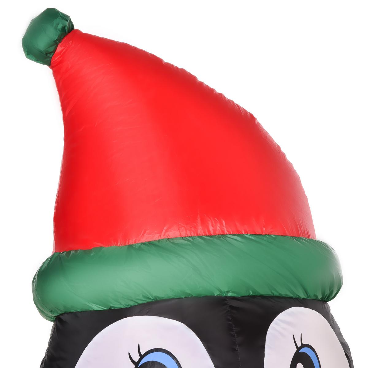 AUFBLASBARER Pinguin Weihnachtsdekoration 1,6 m mit Lichtern Polyester - Multicolor, Kunststoff (67/155/79cm) - HOMCOM