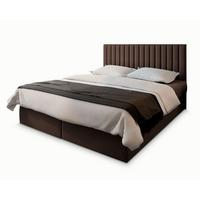 BOXBETT BRESEL 140x200 cm mit Matratze und Topper - Braun - Braun, Holz (140/200cm) - MASSENO