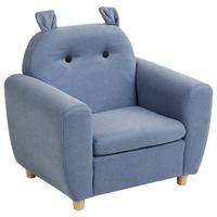 KINDERSESSEL Nilpferd Stoff Blau Maribo - Blau, Textil (61/59/44cm) - Beliani