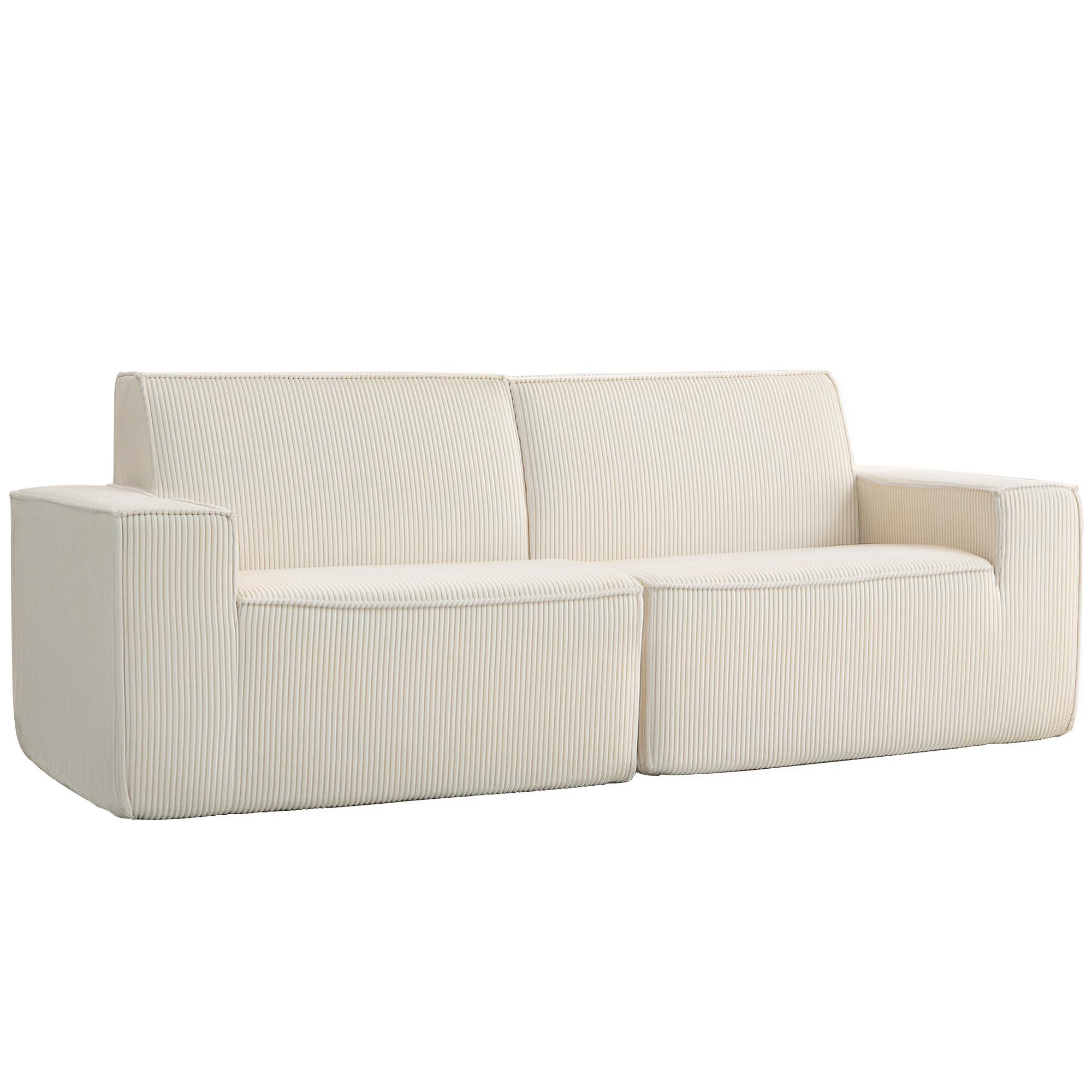 SOFA Vyren 230/90/85cm - Beige, Kunststoff (90/85/230cm) - ZMH