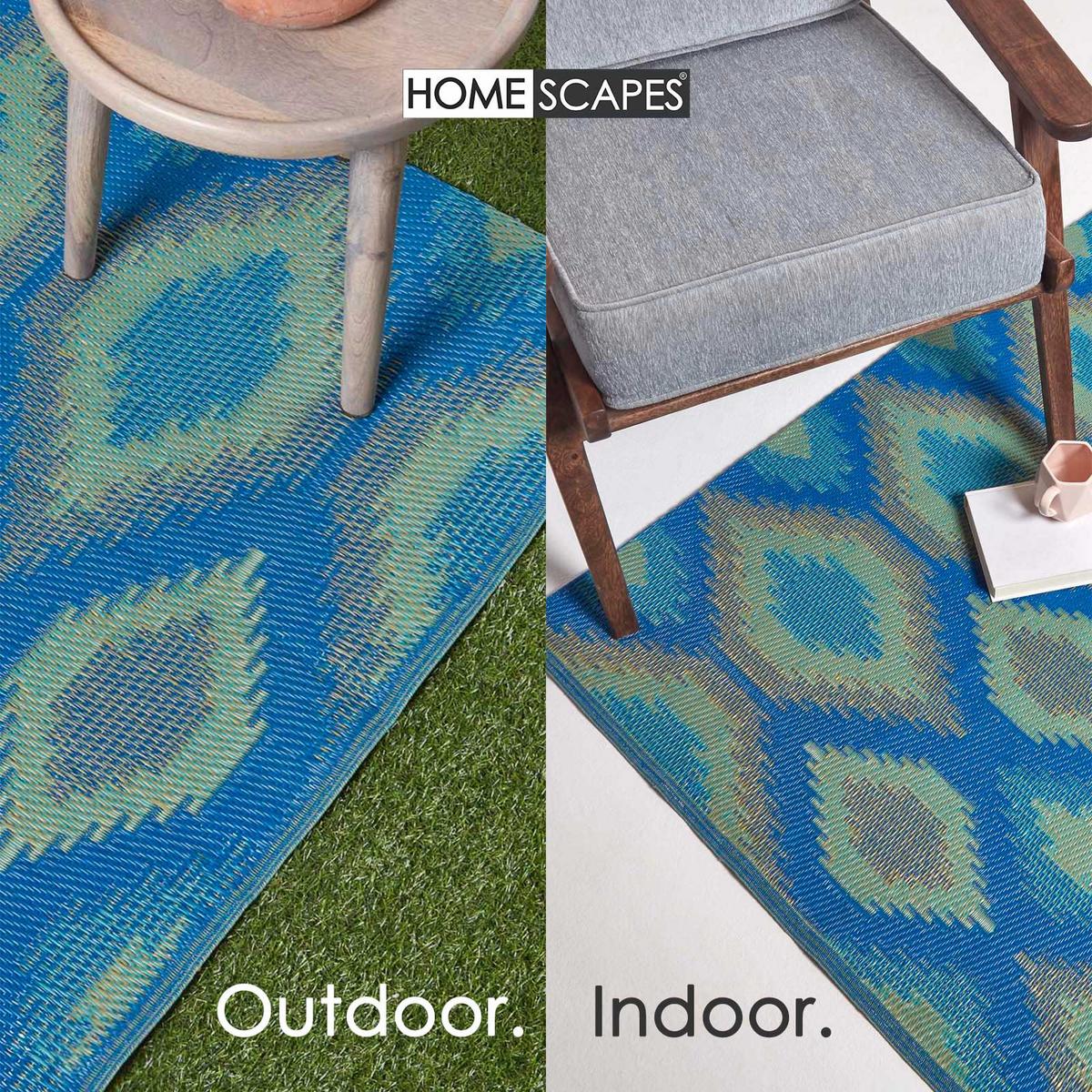 OUTDOORTEPPICH Amber, Ethno-Muster 150/240 cm - Blau, Kunststoff (150/240cm) - Homescapes