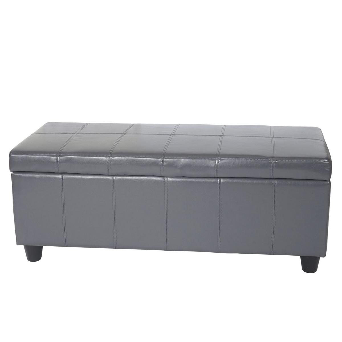 AUFBEWAHRUNGS-TRUHE Grau - Grau, Leder (112/45/45cm) - MCW