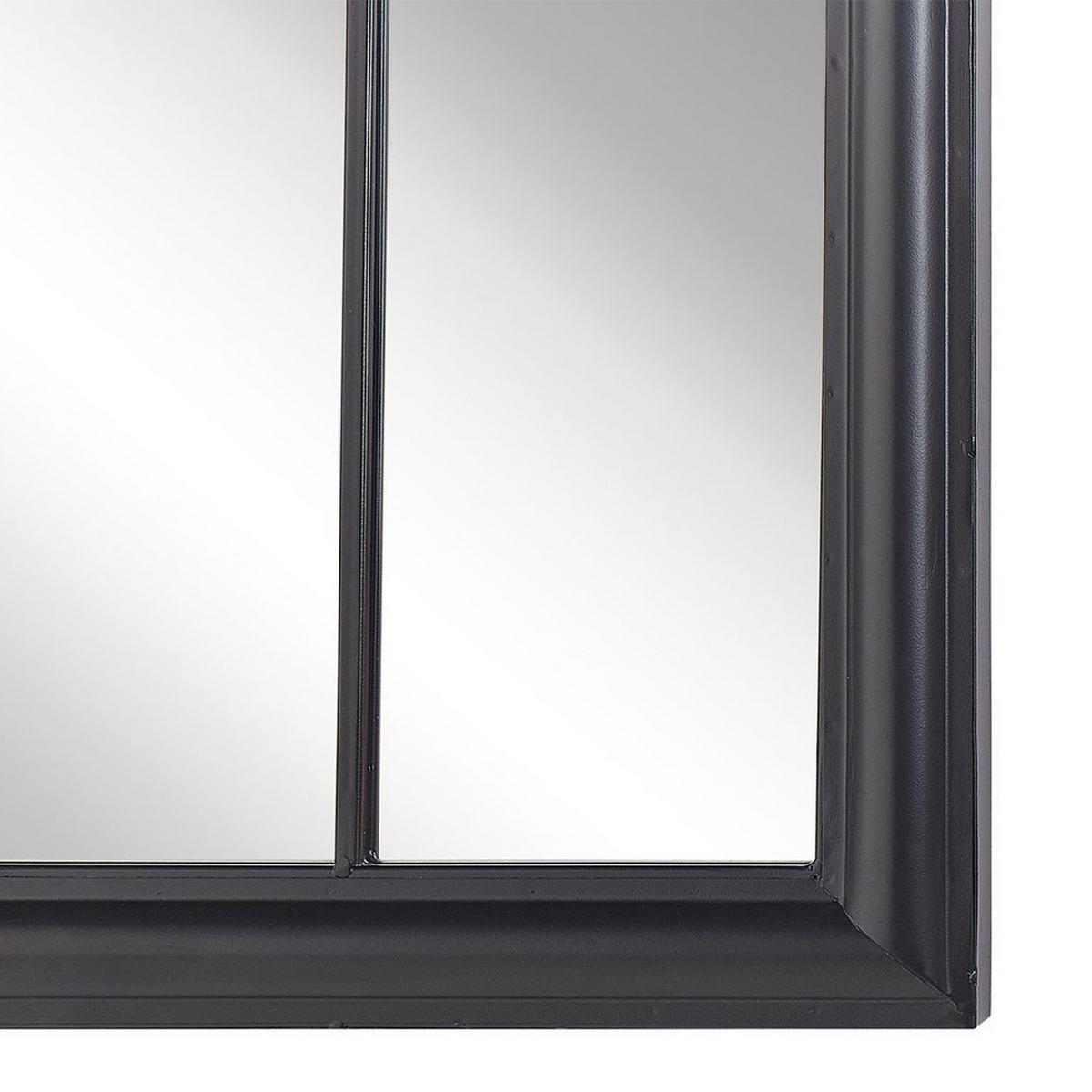 WANDSPIEGEL schwarz Fensteroptik 69/89 cm Embry - Schwarz, Metall (69/89/5cm) - Beliani
