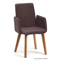 ARMLEHNSTUHL (6er-Set) Darcie 52x92x60 Eiche geölt/Braun - Eichefarben/Braun, Kunststoff (60/92/52cm) - 58aufmkessel