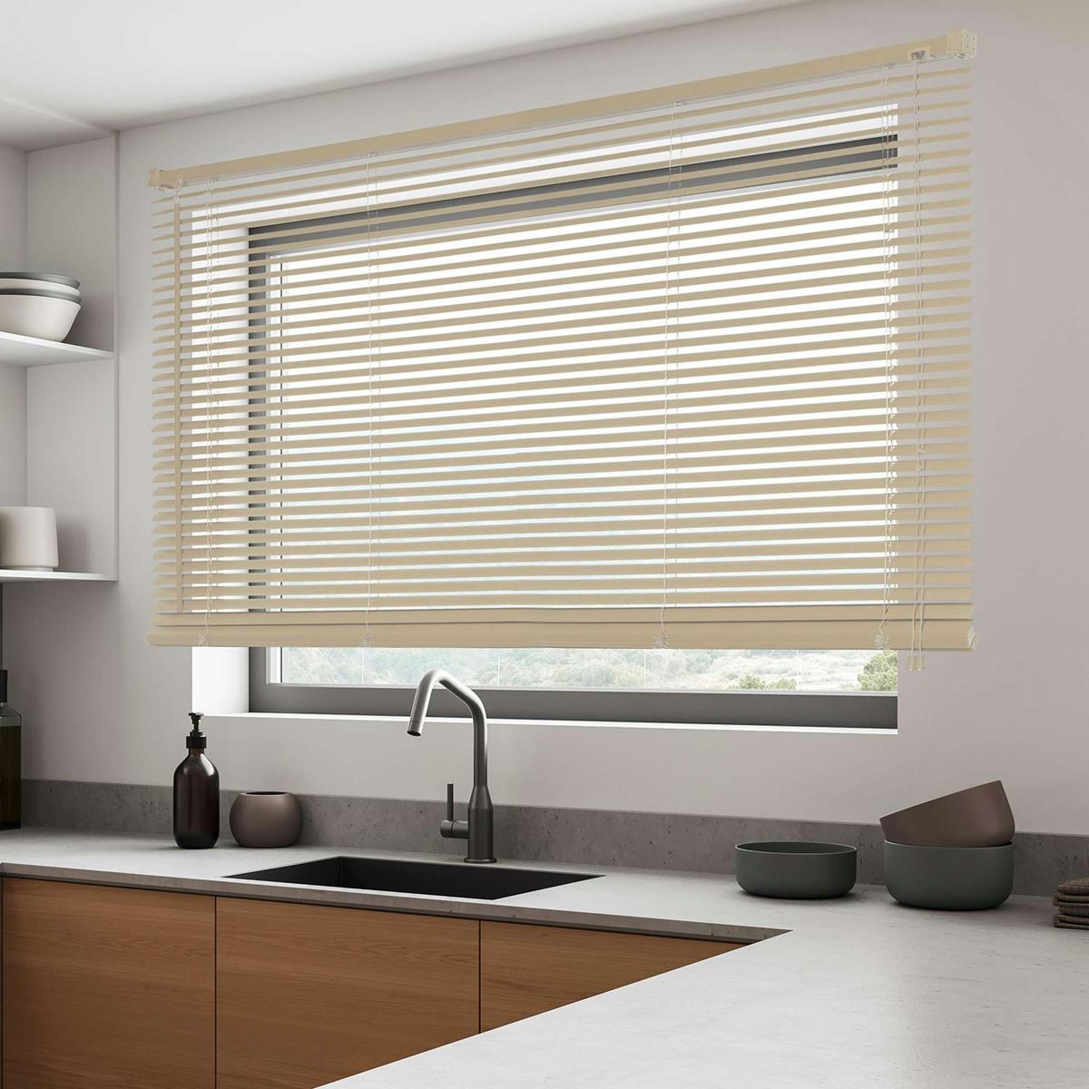 JALOUSIEN vinyl venetianische mit Taupe Zugschnur 75x160 - Braun, Kunststoff (75cm) - STORESDECO