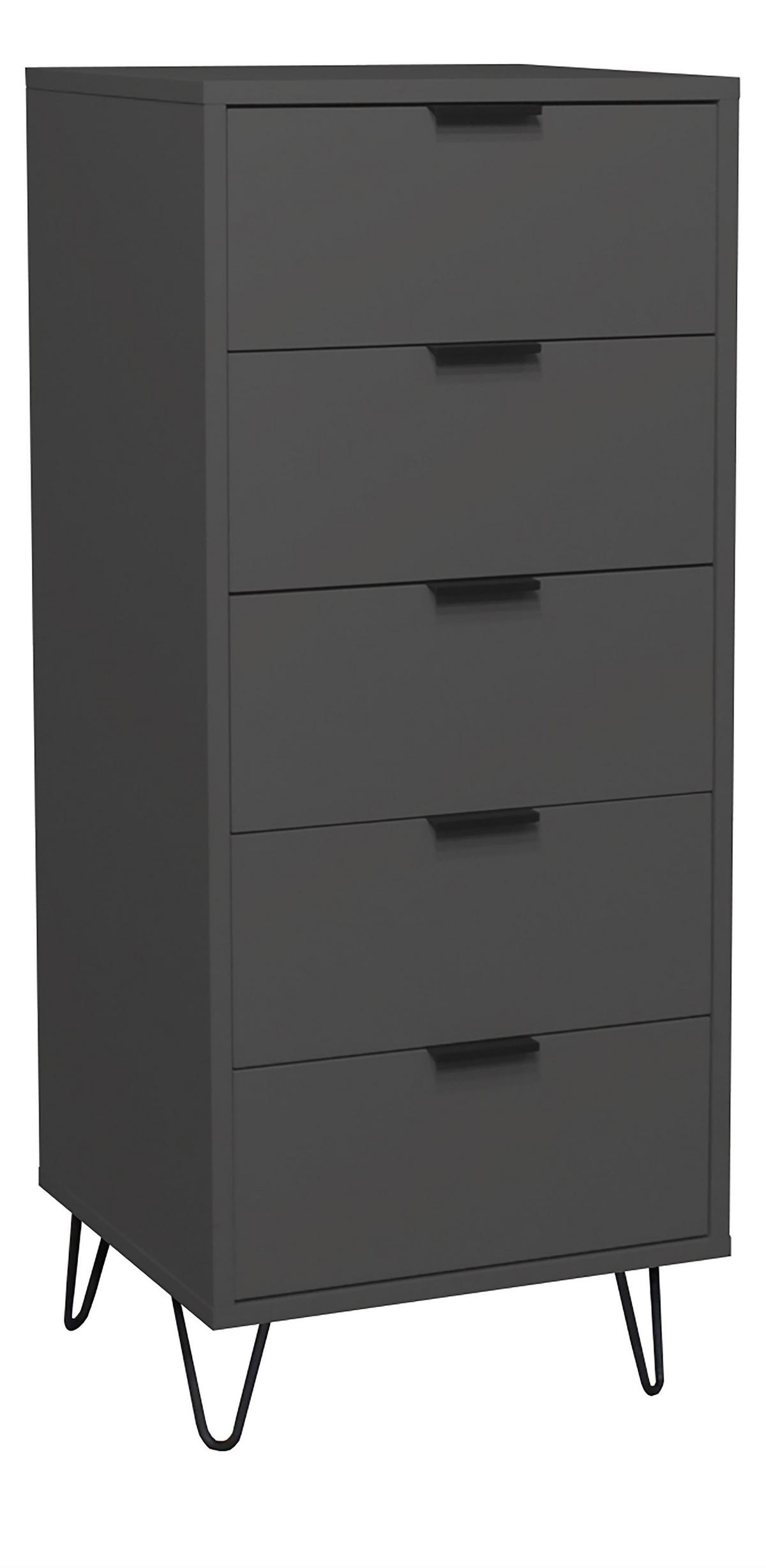 KOMMODE Erna 51x45x123 Anthrazit matt Lack - Anthrazit, Holzwerkstoff (51/123/45cm) - 58aufmkessel