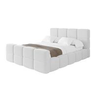 POLSTERBETT mit Bettkasten und Lattenrost mit Matratze H3/H4, Kopfteil, Boxbett, mit Stauraum - NATA-Z 120x200 Weiß - Weiß, Holzwerkstoff/Textil (120/200cm) - ALTDECOR