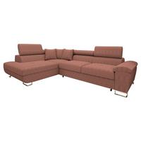 ECKSOFA Cotere Cord, Seite: Links - Rosa, Holz/Textil (270/202cm) - MIRJAN24