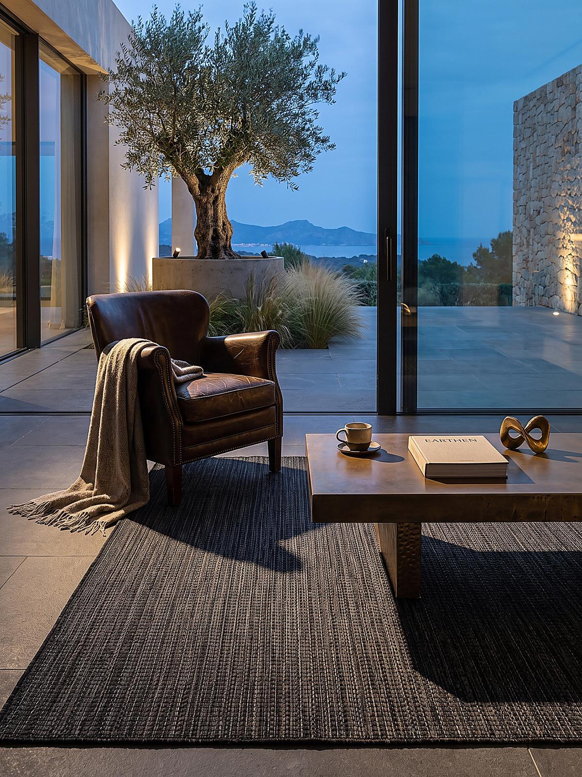 TEPPICH Flachgewebe, Outdoor, Fußbodenheizung-geeignet, VIGOLENO in Anthrazit, 280 x 370 cm - Anthrazit, Textil (280/370cm) - KADIMA DESIGN
