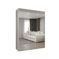 DREHTÜRENSCHRANK 202/150/52 3-türig - Goldfarben/Weiß, Holz (150/202/52cm) - MÖBEL KRYSPOL