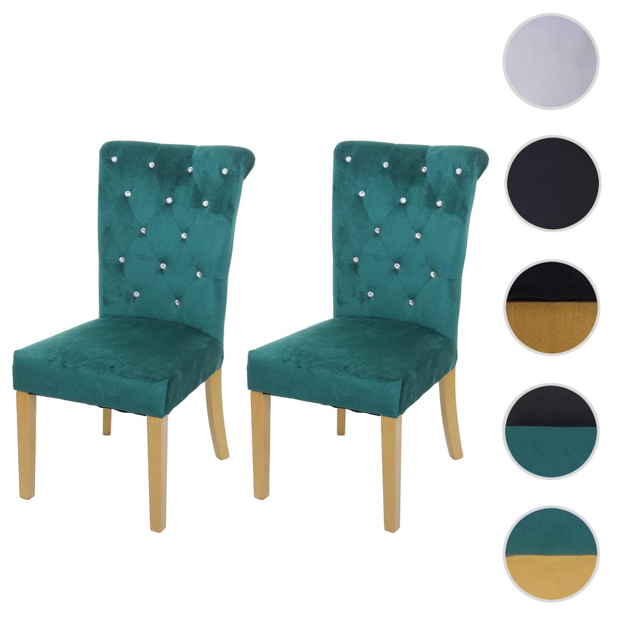 ESSZIMMERSTUHL Dunkelgrün, Gold 2er-Set - Dunkelgrün/Goldfarben, Textil (51/100/64cm) - MCW