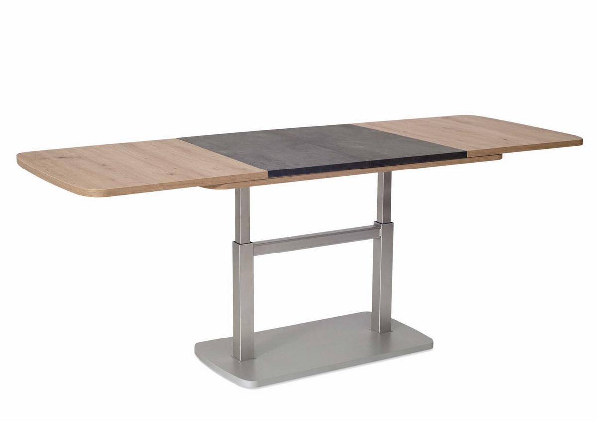 FUNKTIONSTISCH ausziehbar Caterina 110(145+180) x 63 x 53-72 Wohnzimmertisch Wildeiche/Beton - Naturfarben, Holz (110/63/53cm) - 58aufmkessel