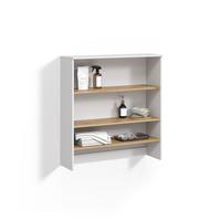 BADSCHRANK Paolina Weiß/Artisan 93.6 x 100.4 cm mit offenen Regalen - Weiß/Eiche Artisan, Holzwerkstoff (93.6/100.4/29cm) - Livinity®