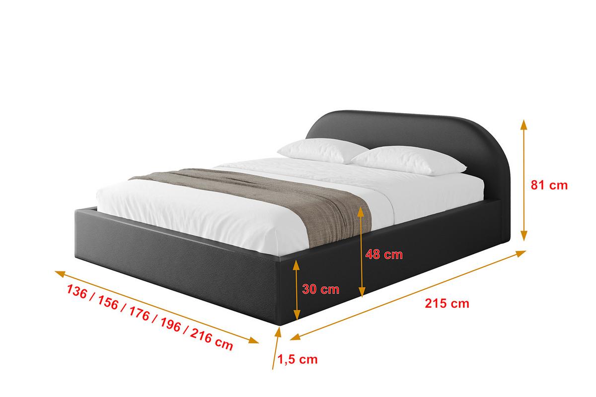 POLSTERBETT mit Bettkasten und Lattenrost, Boxbett ohne Matratze - TIVON-V1 180x200 Schwarz Kunstleder - Schwarz Hochglanz, Holzwerkstoff/Textil (180/200cm) - ALTDECOR