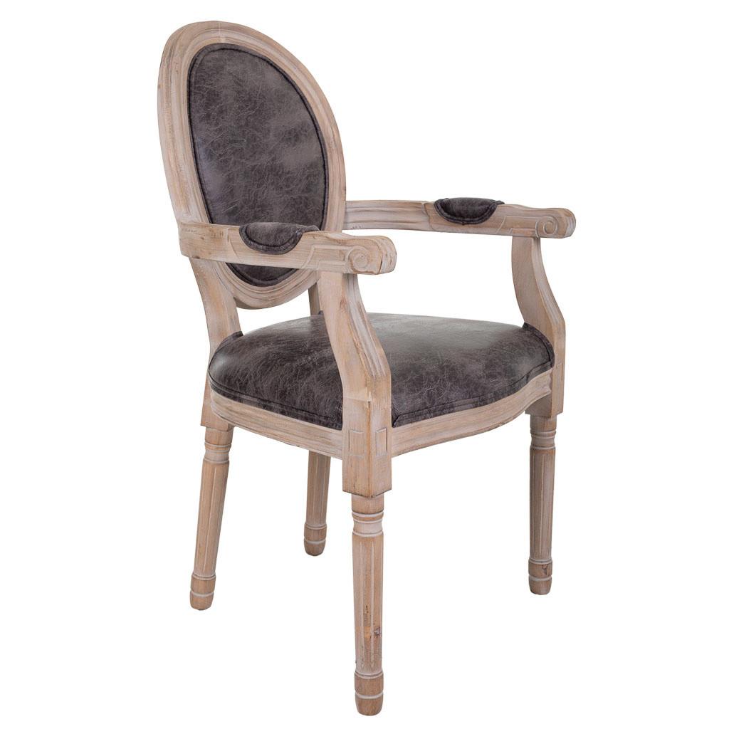 STUHL auz Holz gepolsterter braun 55x46x48/96 cm - Grau, Holz (55/96/46cm) - Wanderlust