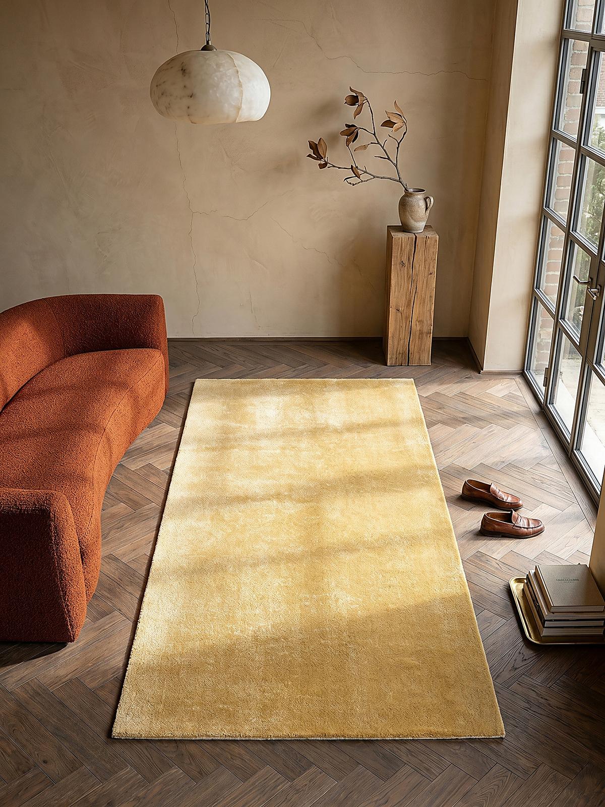 TEPPICHLÄUFER Antirutsch Uni ALDAN Polyester Gold 80 x 150 cm - Goldfarben, Textil (80/150cm) - KADIMA DESIGN