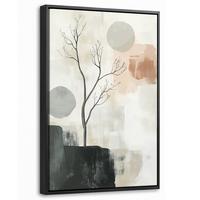 LEINWAND Bilder mit Rahmen - Wabi sabi - Beige - Pflanze - 20x30 - Sandfarben, Textil (20/30cm) - MuchoWow